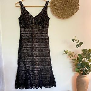 New York & Company Black Lace Fit and Flare Cocktail Dress